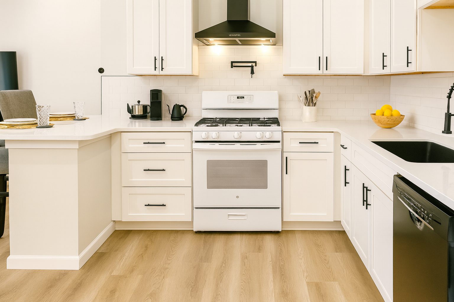 Kitchen — Gas Range, Coffee Station
